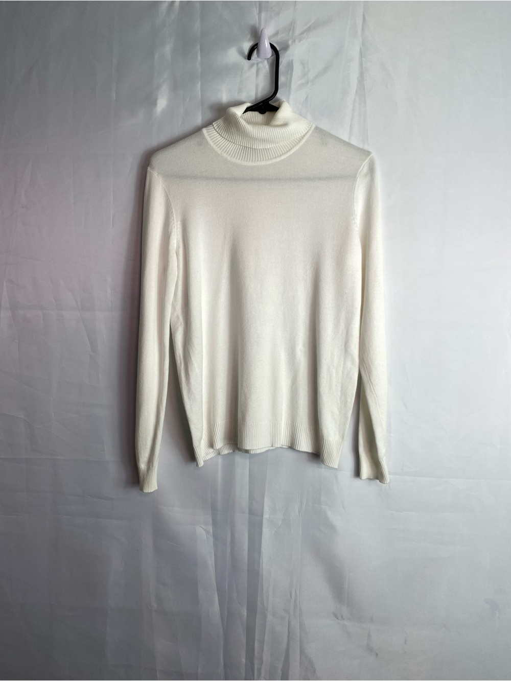 Joan Vass white turtle neck blouse